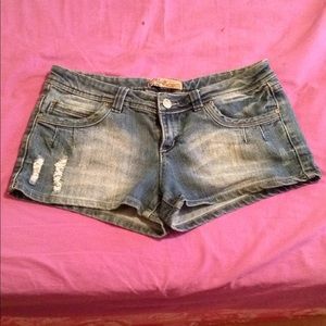Wallflower Distressed Jean Shorts